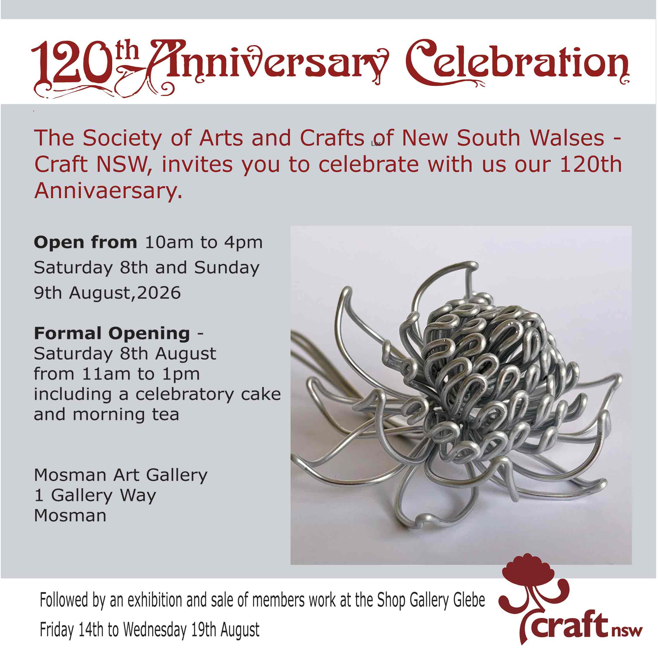 Mosman Craft NSW invite